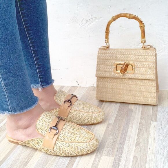 Cork Beige Woven Hand Flats - Picture 6 of 7